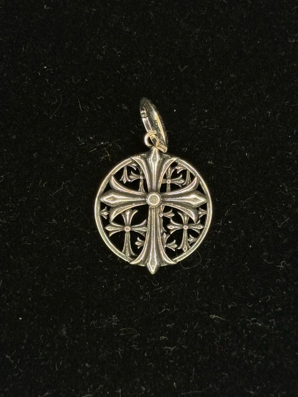Chrome Hearts Floral Cross Circle Multi Stack Tag Unisex Pendant